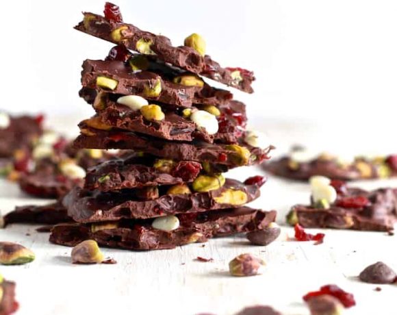 Pistachio and Cranberry Salted Chocolate Bark | TheNoshery.com