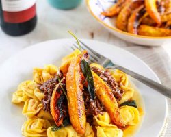 Beef Ragout with Roasted Acorn Squash and Brown Butter Tortellini | TheNoshery.com