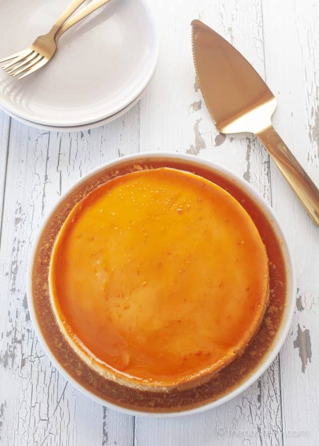 Cheese Flan (Flan de Queso) - The Noshery