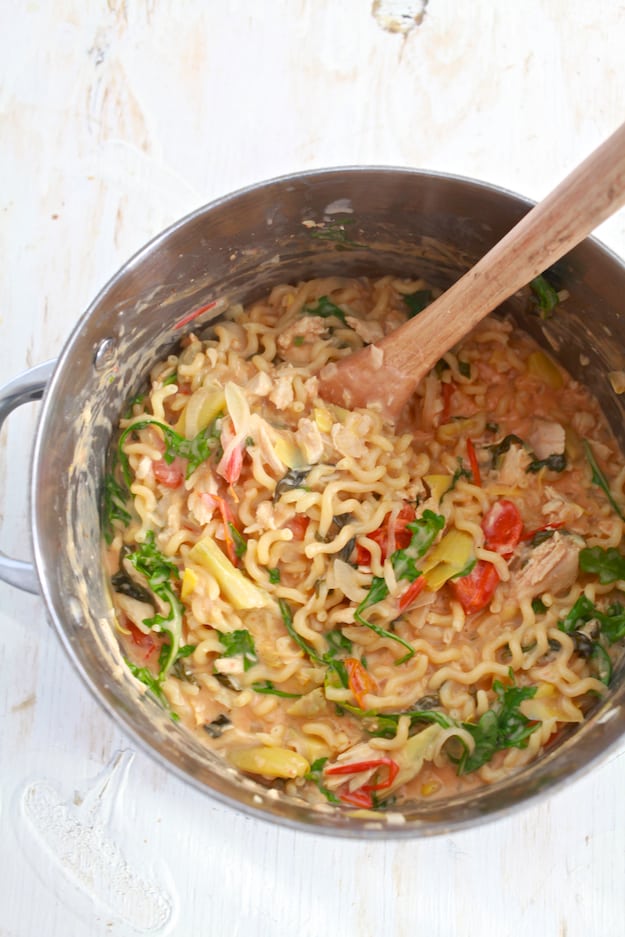 One Pot Creamy Pasta | A simple and savory pasta sure to please the whole family. | TheNoshery.com - @TheNoshery