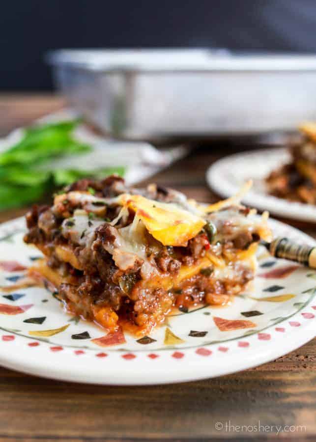 Puerto Rican Pastelon (Sweet Plantain Lasagna) | Sweet plantain strips fried and laid between layers of savory meat and cheese. Pastelon is one of my favorite dishes from childhood. | The Noshery