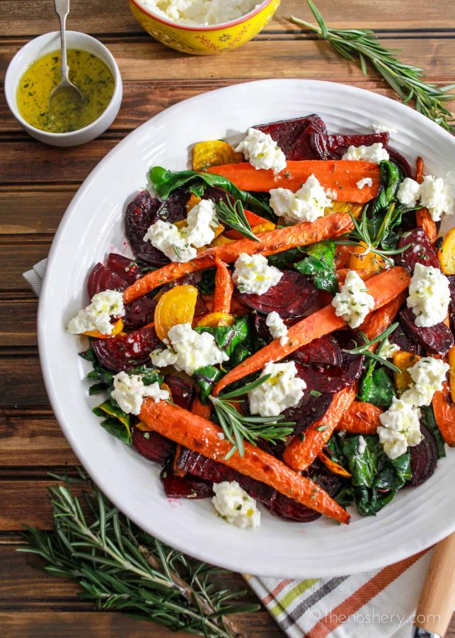 Roasted Beets and Carrots Salad with Burrata