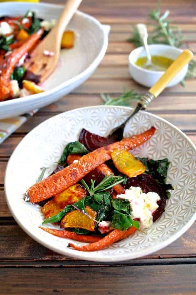 Roasted Beets and Carrots Salad with Burrata