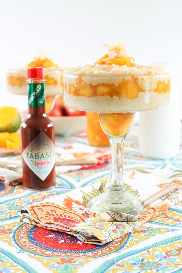 Chipotle Mango and Coconut Rice Pudding | TheNoshery.com #TabascoTastemakers