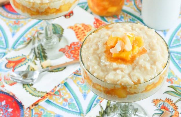 Chipotle Mango and Coconut Rice Pudding | TheNoshery.com #TabascoTastemakers