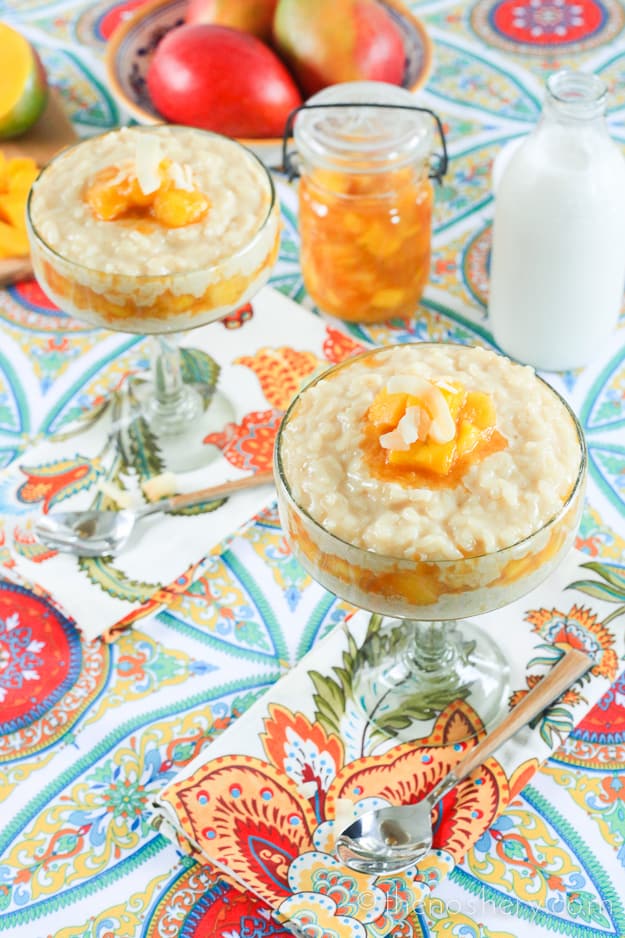 Chipotle Mango and Coconut Rice Pudding | TheNoshery.com #TabascoTastemakers