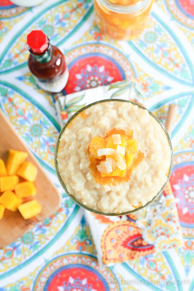 Chipotle Mango and Coconut Rice Pudding | TheNoshery.com #TabascoTastemakers