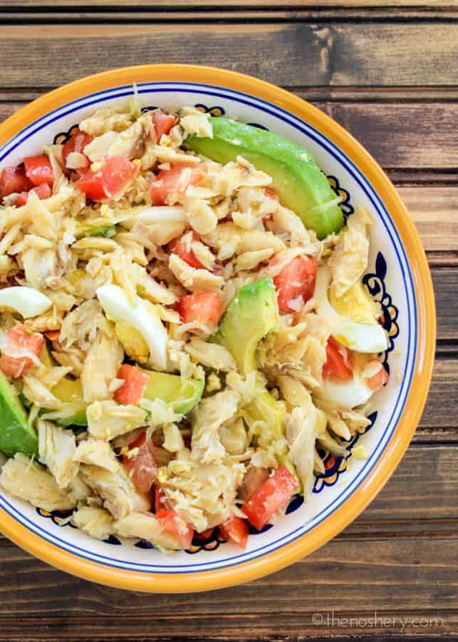 Ensalada de Bacalao Recipe (Salted Cod Salad) | One of my favorite easy make ahead meals. Served chilled or room temperature it's the perfect recipe for the summer. | The Noshery