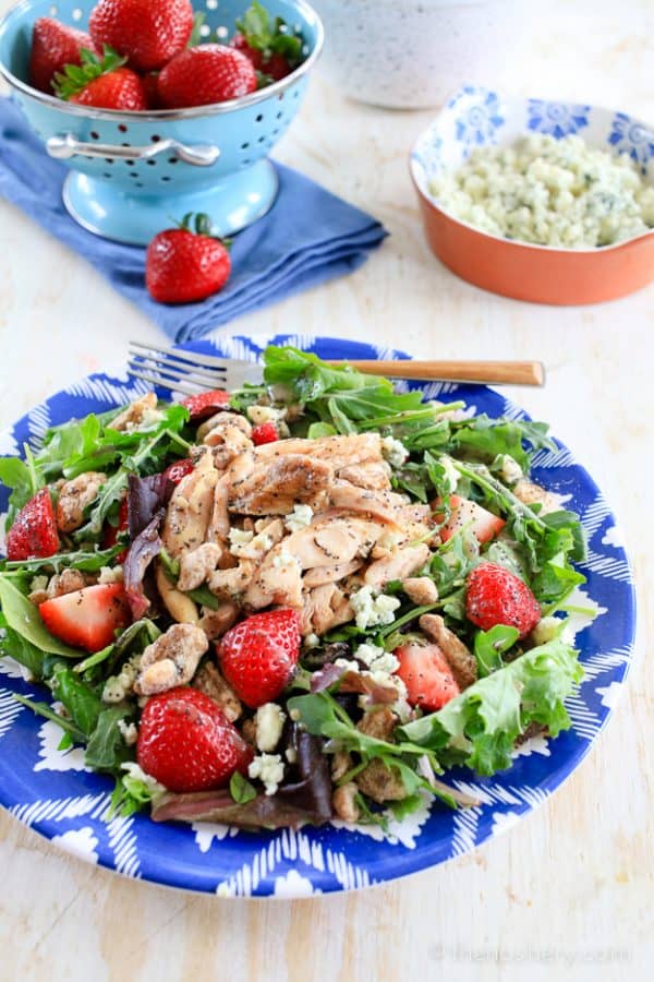 Summer Strawberry Salad with Grilled Chicken - The Noshery