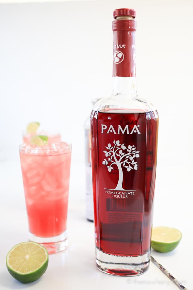 Pink & Stormy | A play on the traditional Dark & Stromy with some PAMA Liqueur | TheNoshery.com - @TheNoshery | #sponsored #PAMACelebrateSummer 