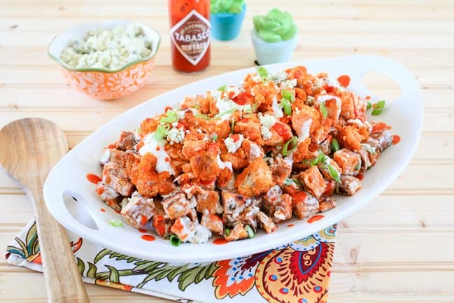 Buffalo Chicken and Sweet Potato Salad | TheNoshery.com - #TabascoTastemakers @Tabasco #ad