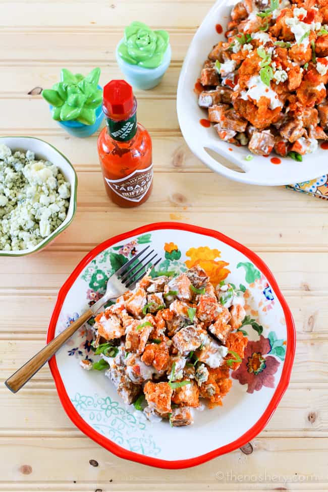 Buffalo Chicken and Sweet Potato Salad | TheNoshery.com - #TabascoTastemakers @Tabasco #ad