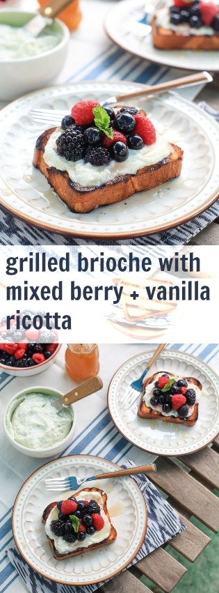 Grilled Brioche with Mixed Berry and Vanilla Ricotta | TheNoshery.com