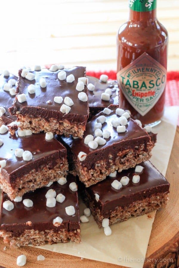 Hot Chocolate Crispy Treats | TheNoshery.com #TabascoTastemakers