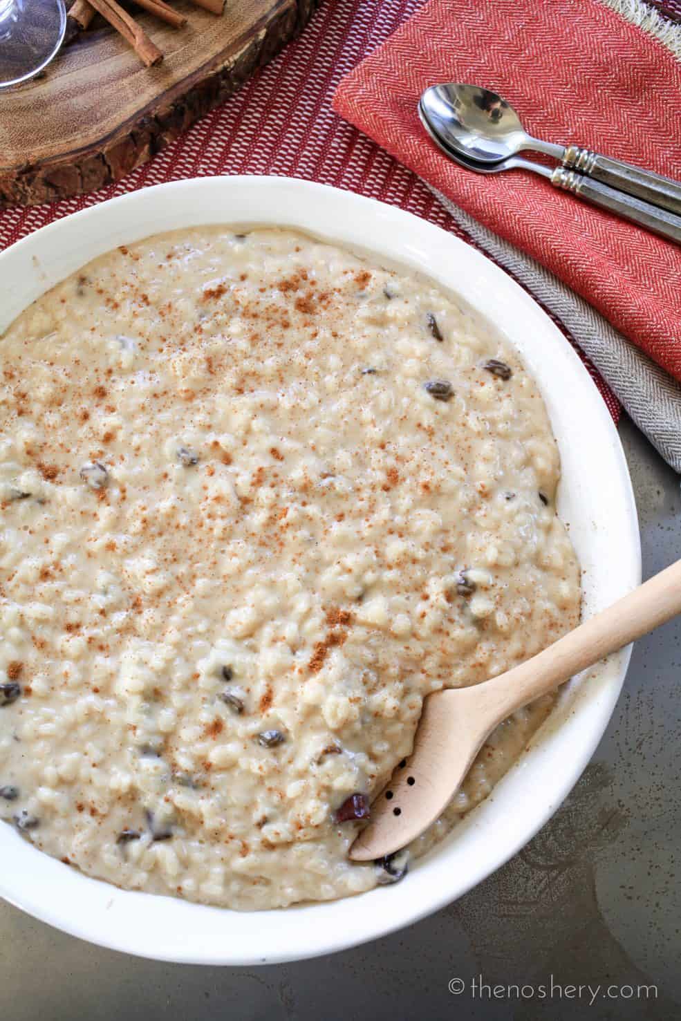 Arroz con Dulce (Puerto Rican Rice Pudding with Raisins and Coconut)