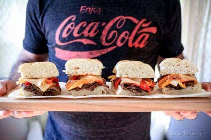 Game Day Eat! Easy RITZ Mallomars and Coca-Cola Slowcooker Beef and Pepper Sandwiches | TheNoshery.com #HomeBowlHeroContest