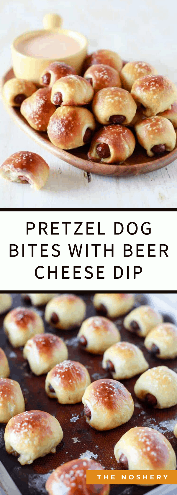 Pretzel Dog Bites with Beer Cheese Dip | TheNoshery.com