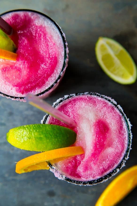 A Round of Margaritas! | Sangria Swirl Frozen Margaritas - Dessert for Two