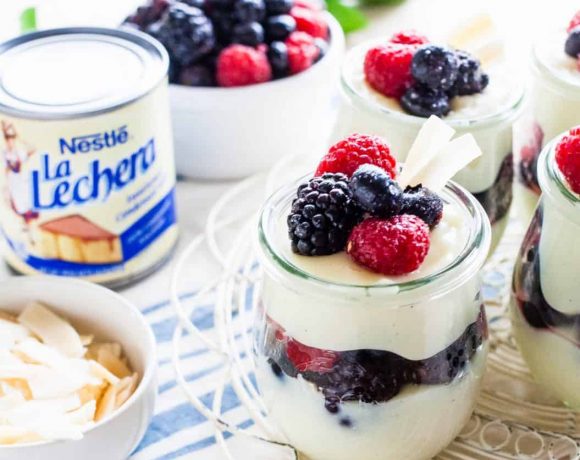 Coconut Pudding with Vanilla Berries | TheNoshery.com