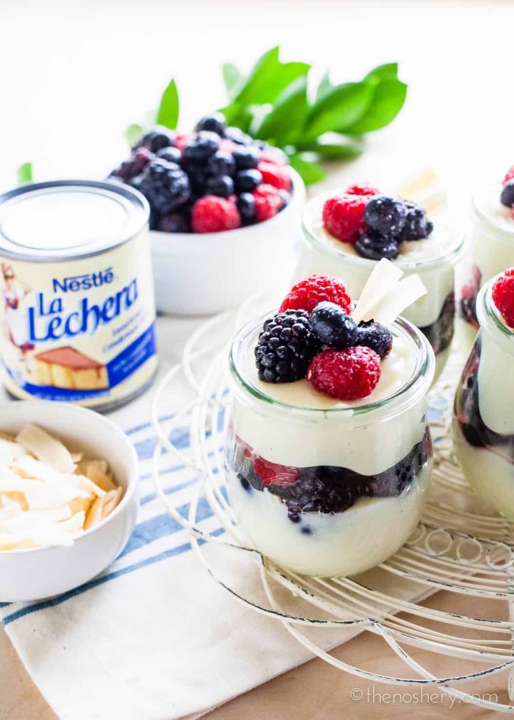 Coconut Pudding with Vanilla Berries - The Noshery