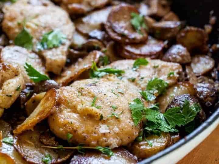 Skillet Chicken And Potatoes With Mushrooms The Noshery