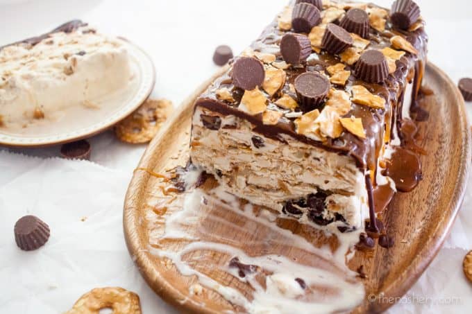 Peanut Butter Pretzel Icebox Cake | TheNoshery.com