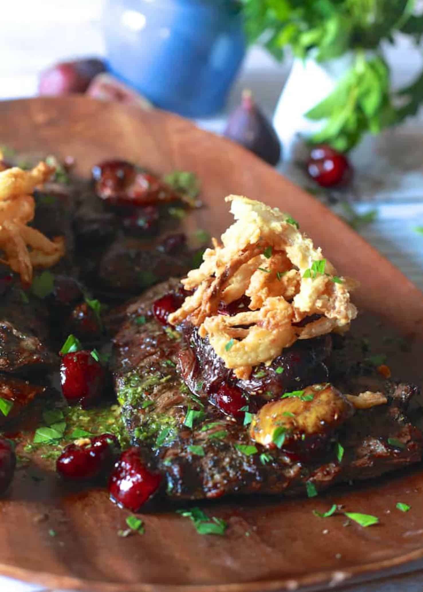 Grilled Skirt Steak With Roasted Cherries And Figs The Noshery