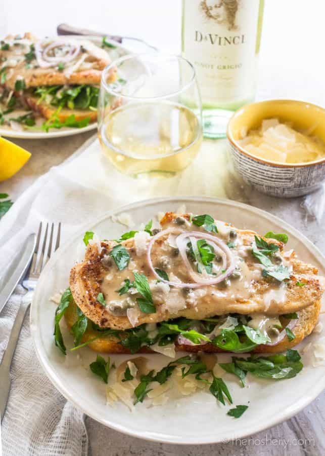 Open Faced Chicken Picatta Sandwich | TheNoshery.com