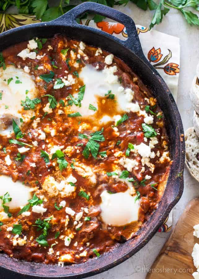 Shakshuka | Baked Eggs in Spiced Tomato Sauce | The Noshery