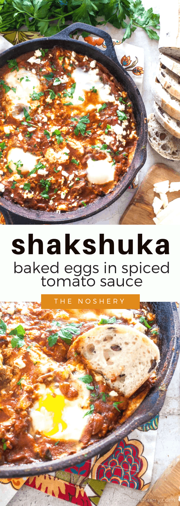 Shakshuka | Baked Eggs in Spiced Tomato Sauce - The Noshery