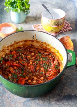 Moroccan Lamb Stew with Harissa and Garbanzos - The Noshery