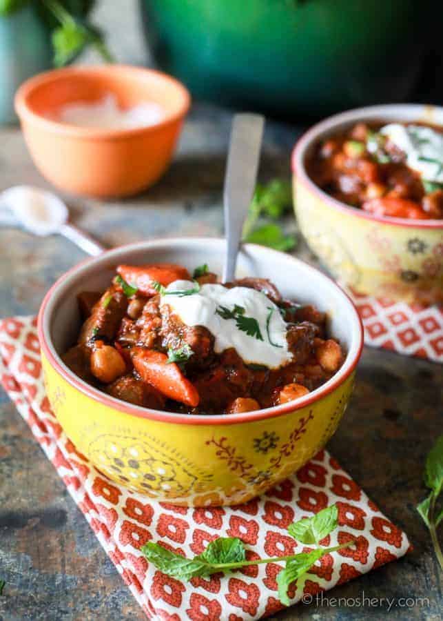 Moroccan Lamb Stew with Harissa and Garbanzos - The Noshery