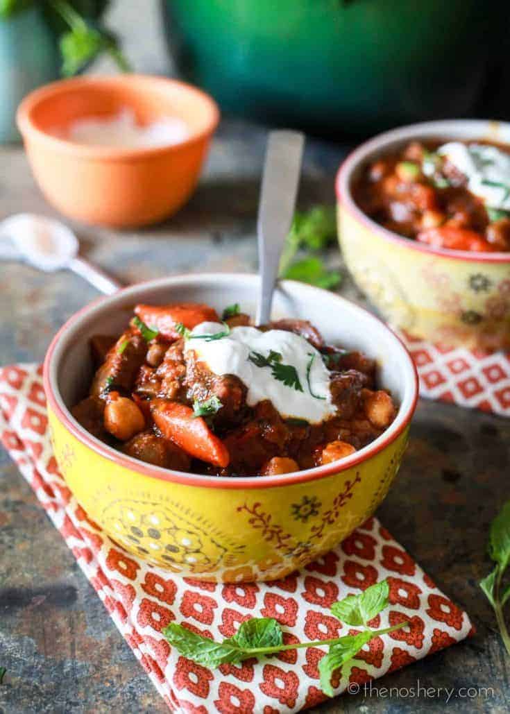 Moroccan Lamb Stew with Harissa and Garbanzos - The Noshery