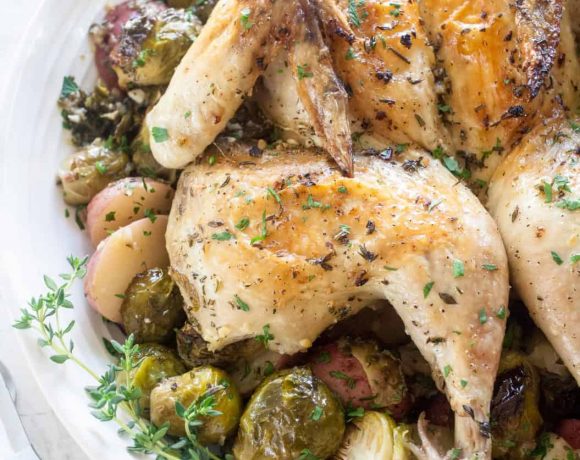 Lemon Garlic Spatchcocked Chicken Dinner |