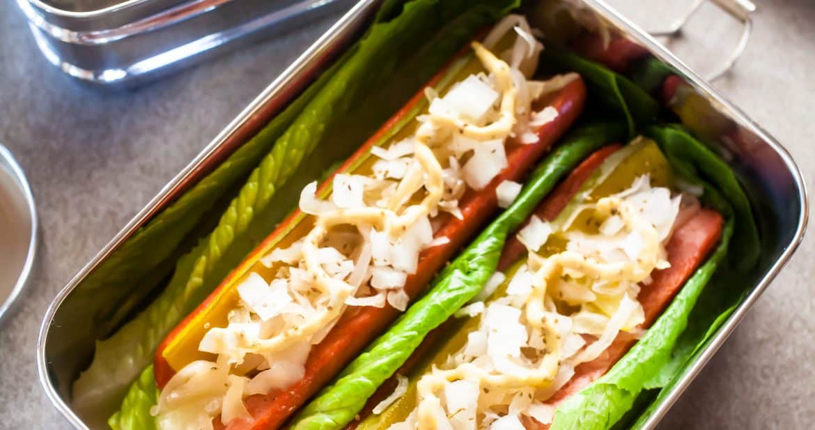 Healthy Lunch | No Bun Hot Dogs | The Noshery