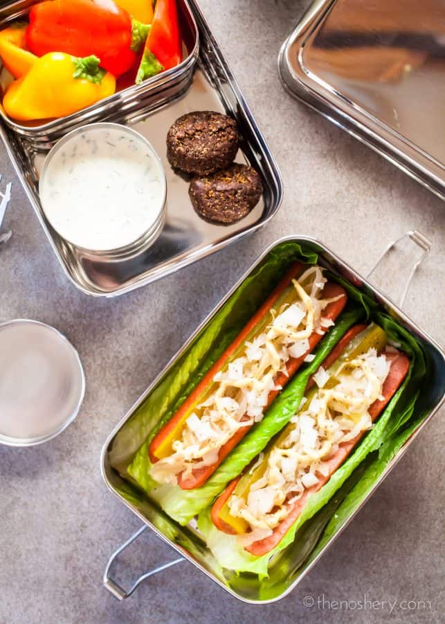 Healthy Lunch | No Bun Hot Dog | TheNoshery.com