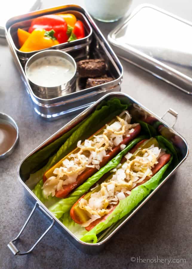 Healthy Lunch | No Bun Hot Dogs | TheNoshery.com