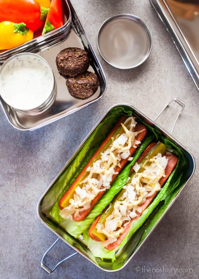 Healthy Lunch | No Bun Hot Dog | TheNoshery.com
