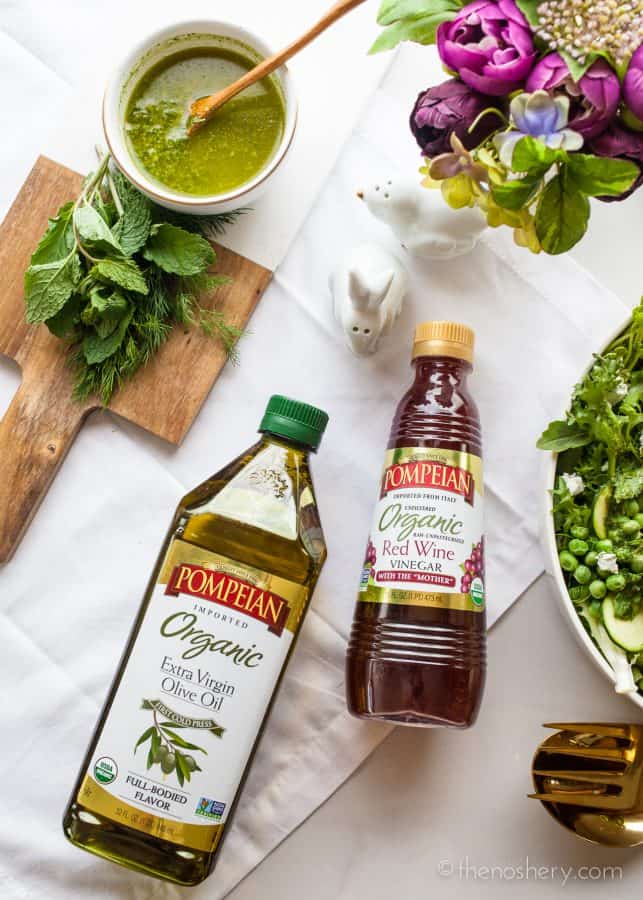 Big Green Salad with Mint Dill Vinaigrette | TheNoshery.com