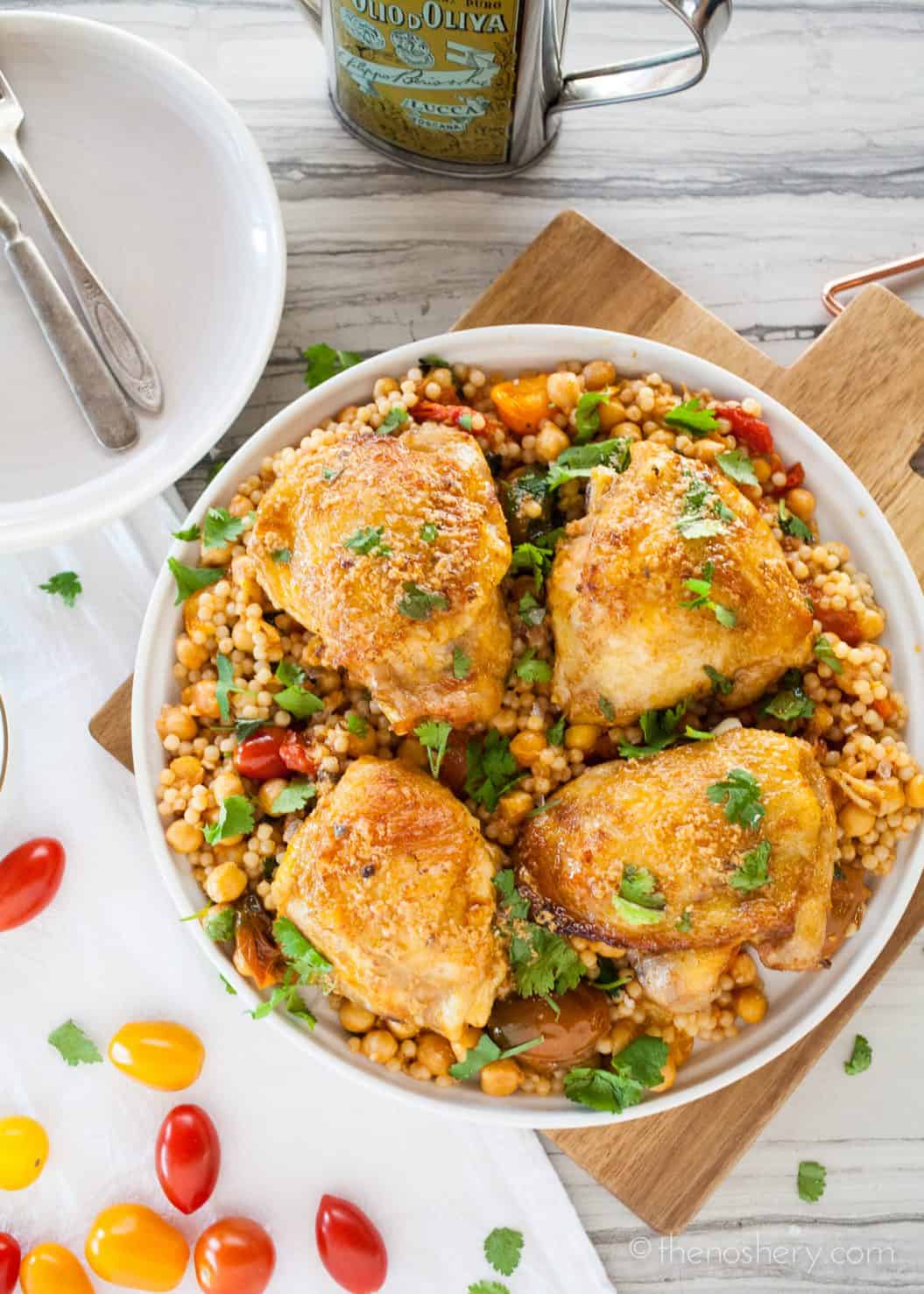 Paprika Chicken with Israeli Couscous Chickpea Salad The Noshery