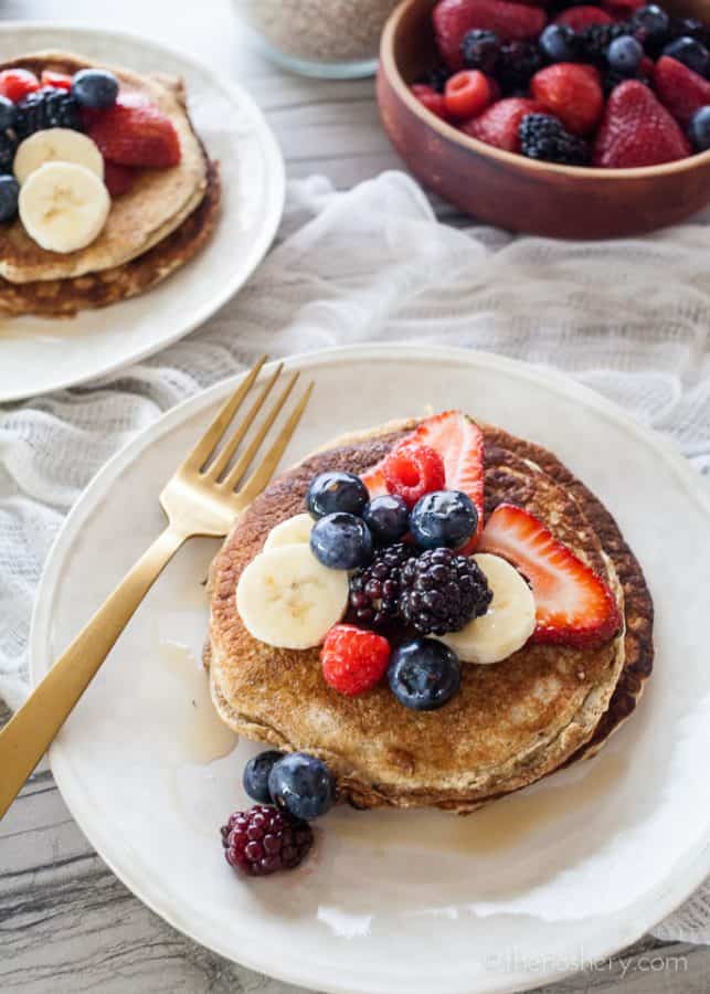 Multigrain Protein Pancakes | TheNoshery.com