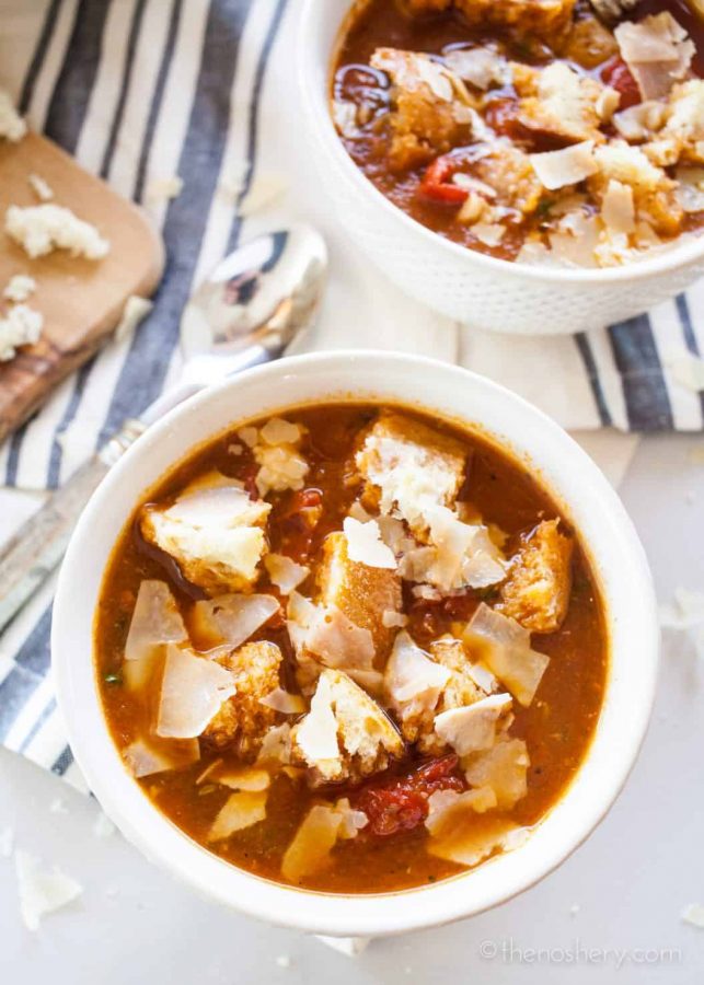 Stay Warm with Some of My Favorite Soups and Stews | Chunky Roasted Tomato Basil Soup | The Noshery