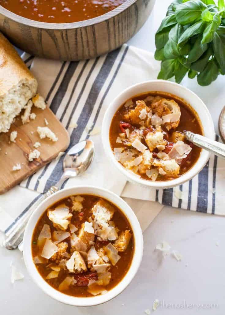 Chunky Tomato Basil Soup | TheNoshery.com