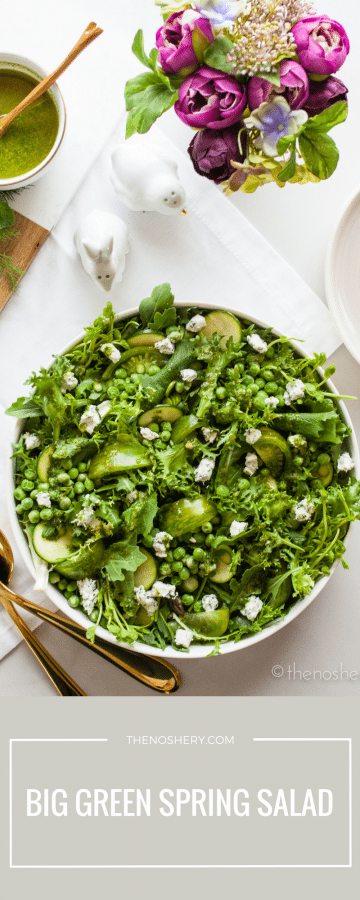 Big Green Salad with Mint Dill Vinaigrette | TheNoshery.com