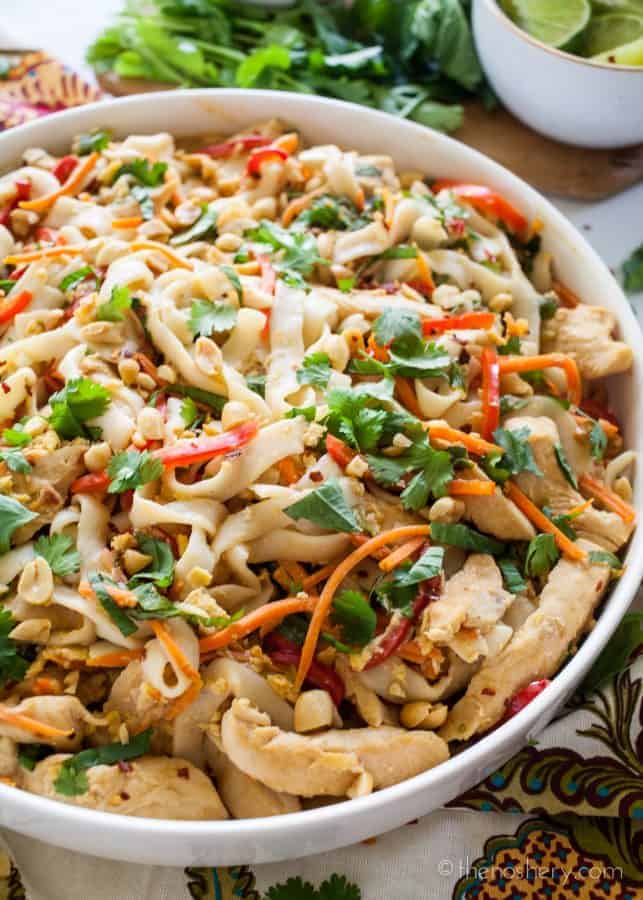 Light Thai Peanut Noodles with Chicken | TheNoshery.com