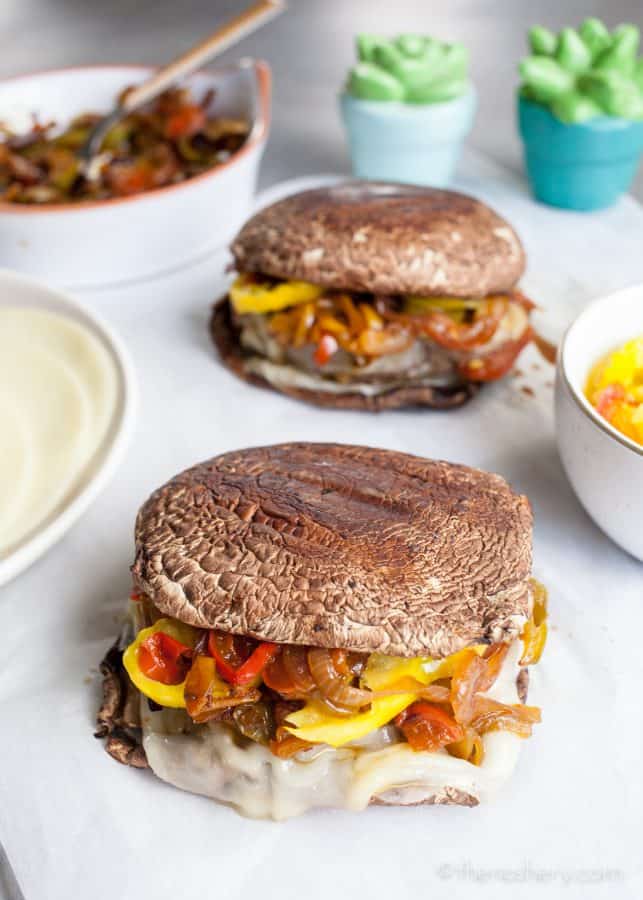 Portobello Philly Cheese Burger  | The Noshery