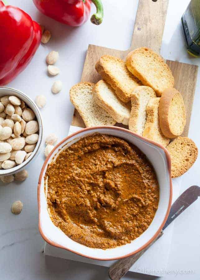 Romesco Sauce - Roasted Red Pepper, Almond, and Paprika Sauce | The Noshery