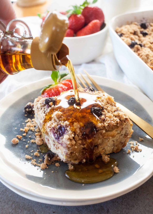 Blueberry Cinnamon Crumb Baked French Toast | The Noshery