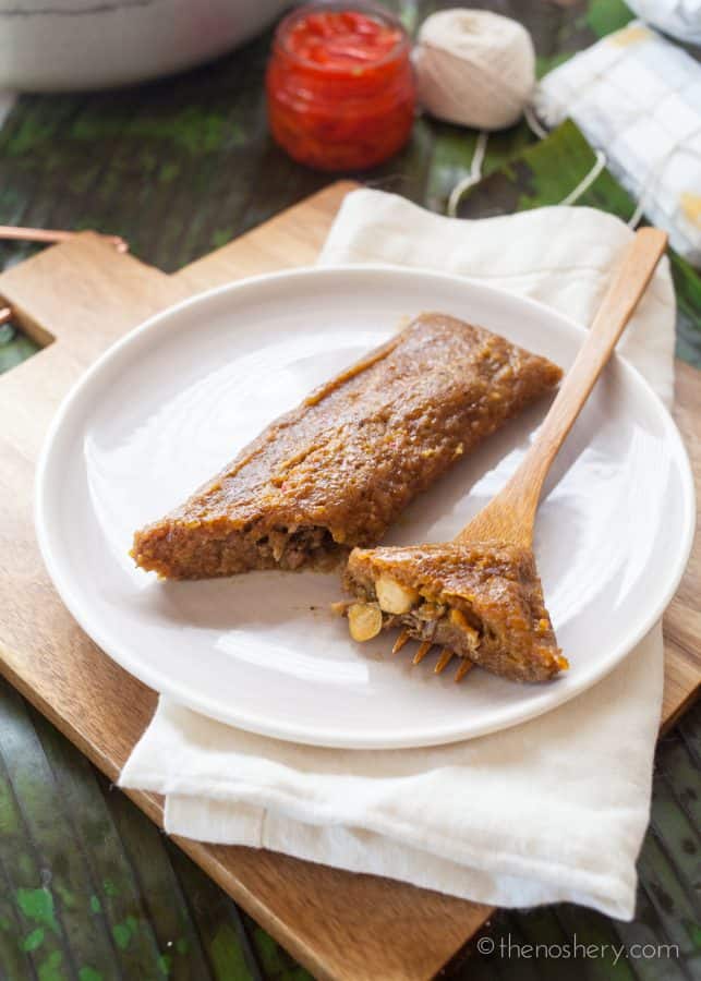 Pasteles de Masa con Cerdo (Puerto Rican Taro Root & Plantain Pork Pockets)