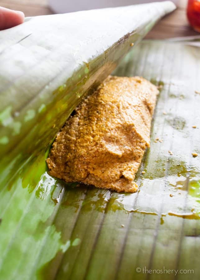 Pasteles de Masa con Cerdo (Puerto Rican Taro Root & Plantain Pork Pockets)